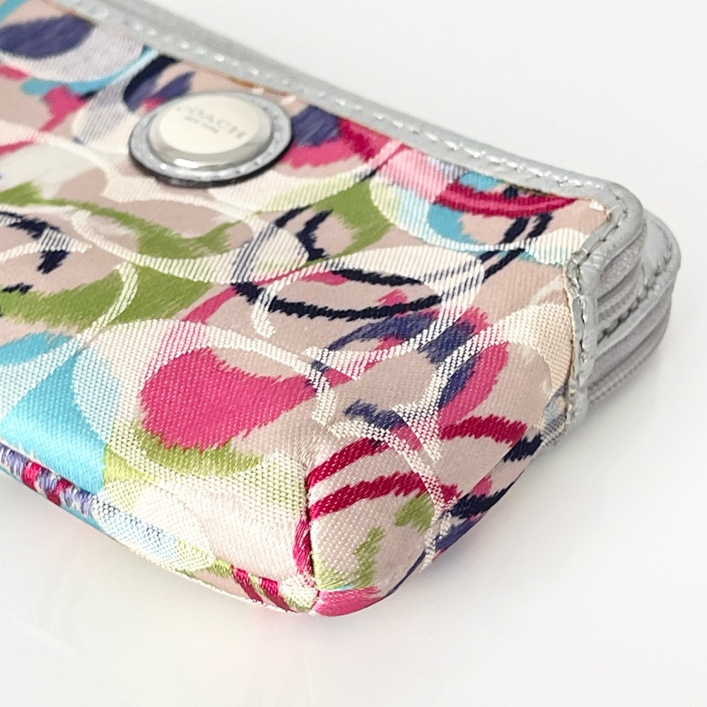 Coach Poppy Ikat Signature Small Wallet Wristlet - Picture 7 of 12